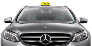 mercedes logo with taxi